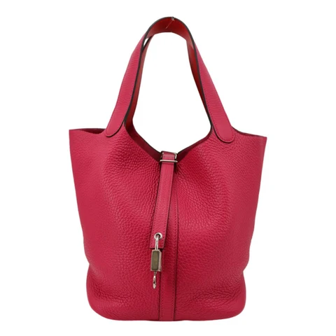 HERMES Picotin Lock 22 Taurillon Clemence Leather Hobo Bag Pink