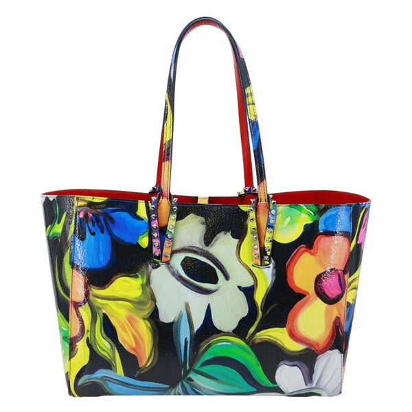 CHRISTIAN LOUBOUTIN Cabata Floral Leather Tote Bag Multicolor