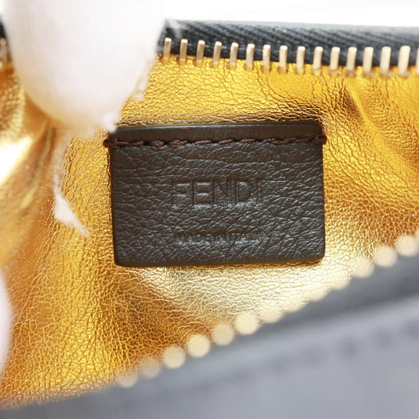 FENDI Fendigraphy Mini Leather Hobo Bag Black