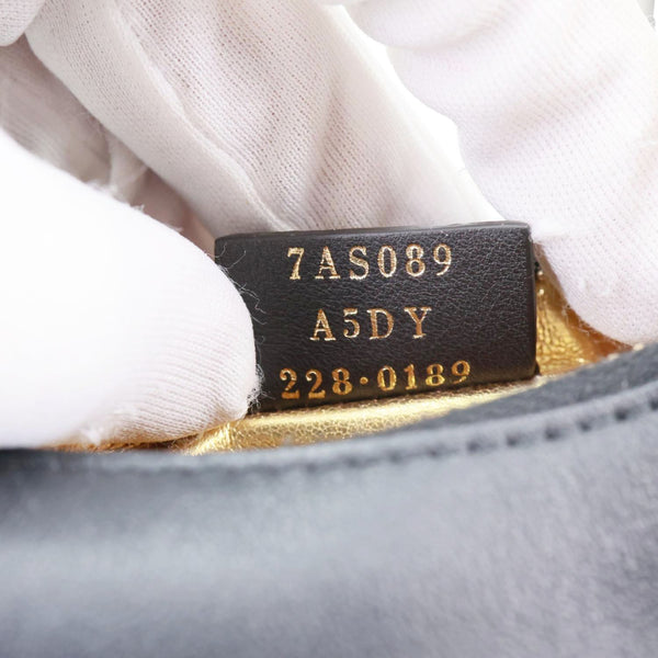 FENDI Fendigraphy Mini Leather Hobo Bag Black