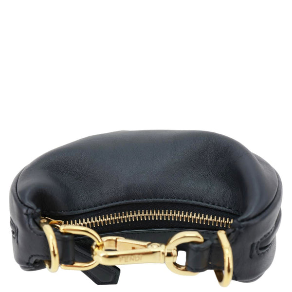 FENDI Fendigraphy Mini Leather Hobo Bag Black