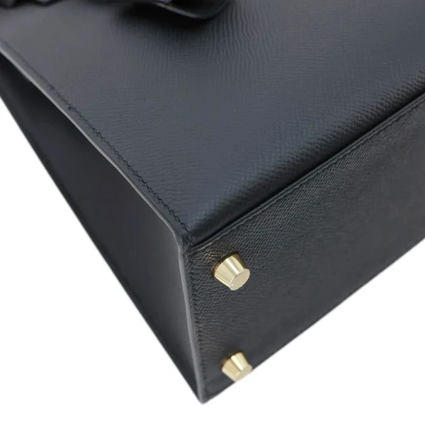 HERMES Kelly 28 Sellier II Epsom Leather Shoulder Bag Black