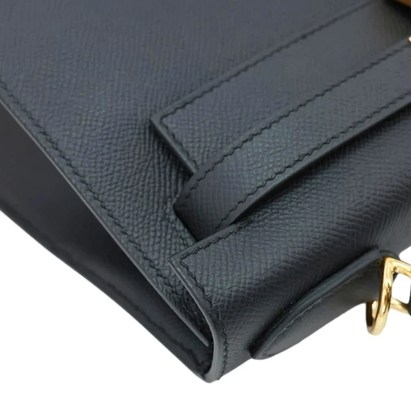 HERMES Kelly 28 Sellier II Epsom Leather Shoulder Bag Black