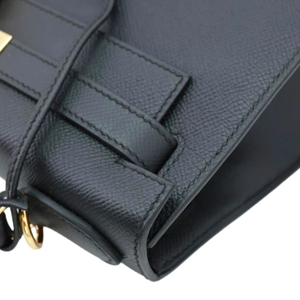 HERMES Kelly 28 Sellier II Epsom Leather Shoulder Bag Black