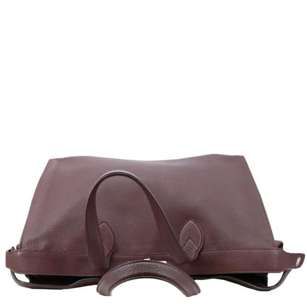 FENDI Peekaboo ISEEU Forty8 Leather Satchel Bag Burgundy