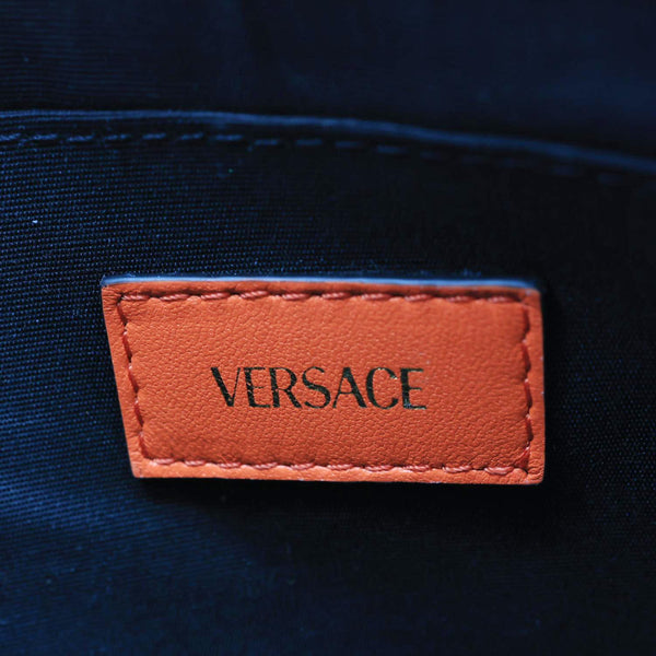 VERSACE La Medusa Body Quilted Leather Crossbody Bag Orange