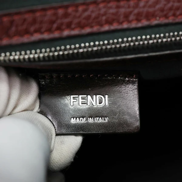 FENDI Peekaboo ISEEU Forty8 Leather Satchel Bag Burgundy