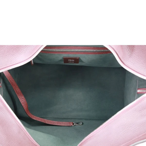FENDI Peekaboo ISEEU Forty8 Leather Satchel Bag Burgundy