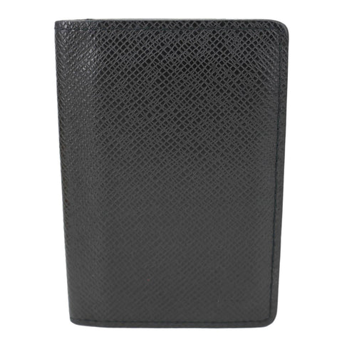 LOUIS VUITTON Taiga Leather Bifold Mens Wallet Black