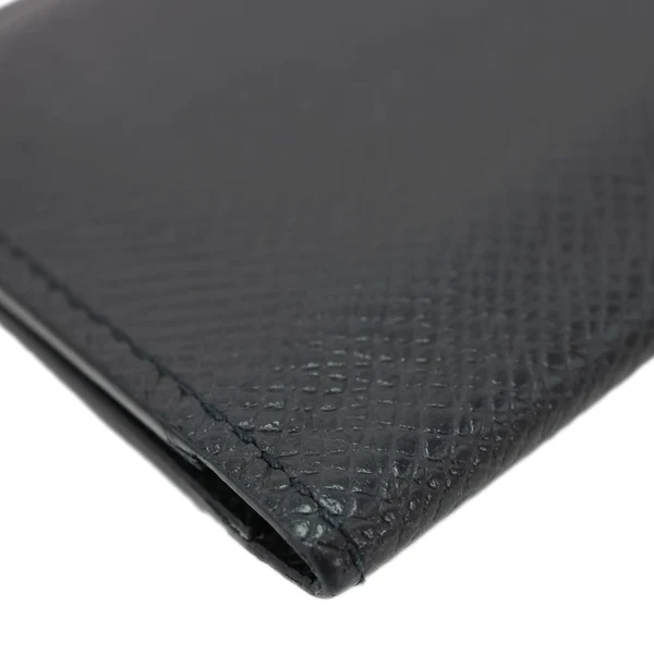 LOUIS VUITTON Taiga Leather Bifold Men's Wallet Black