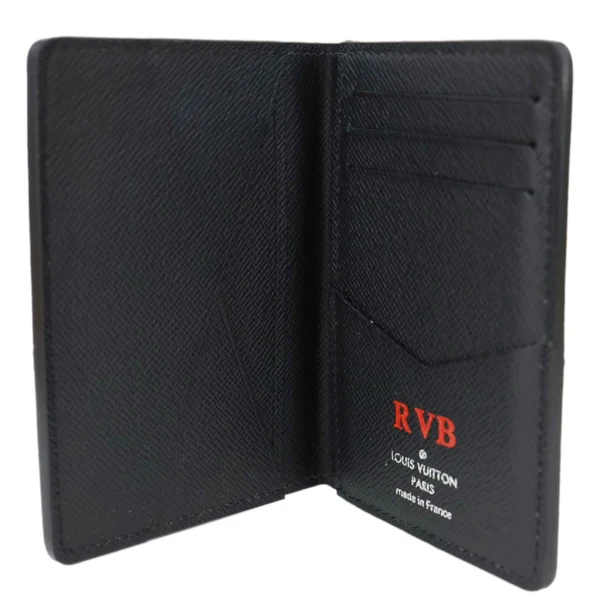 LOUIS VUITTON Taiga Leather Bifold Men's Wallet Black