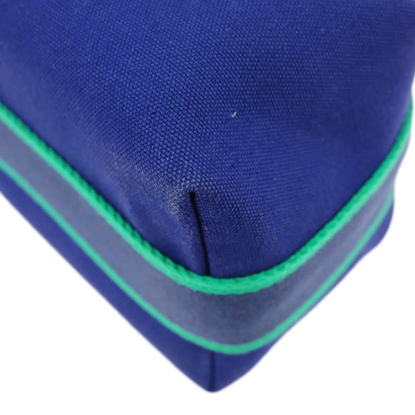 HERMES Bride-a-Brac Case Cotton Canvas Clutch Blue