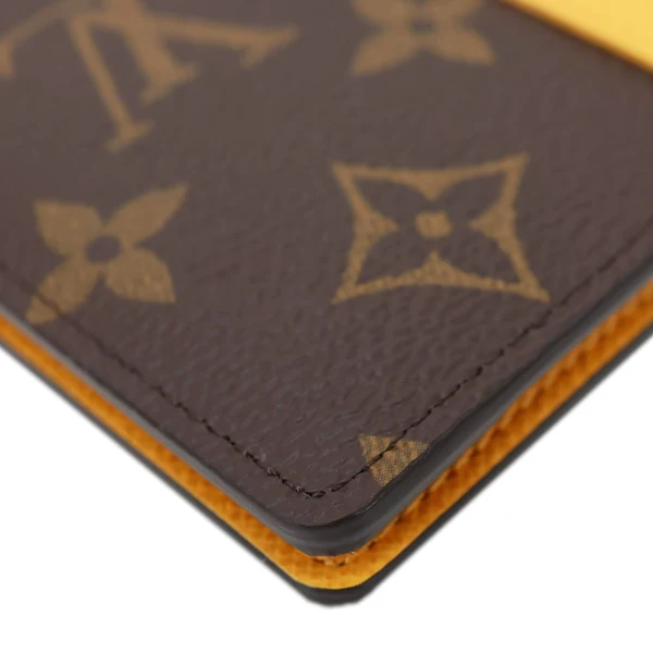 LOUIS VUITTON Pocket Organizer Monogram Macassar Canvas Wallet Safran Yellow