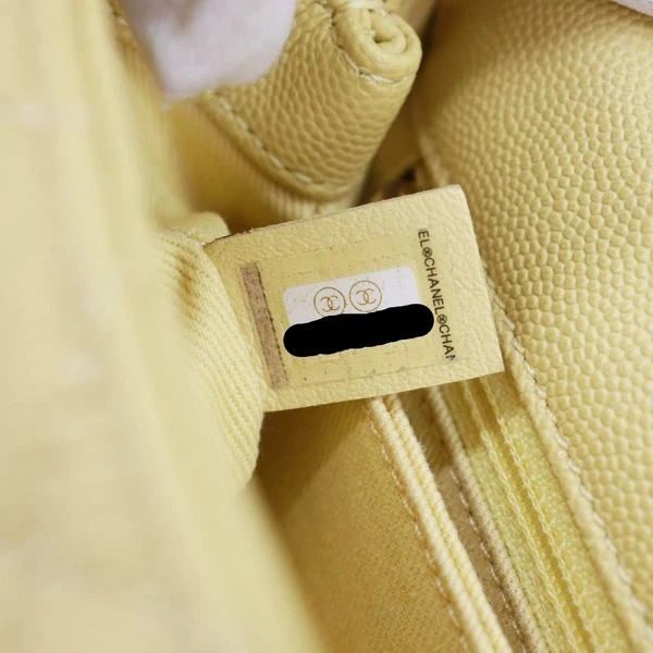 CHANEL Extra Mini Coco Handle Flap Bag Shoulder Bag Yellow