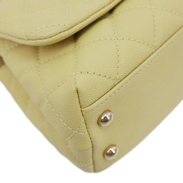 CHANEL Extra Mini Coco Handle Flap Bag Shoulder Bag Yellow