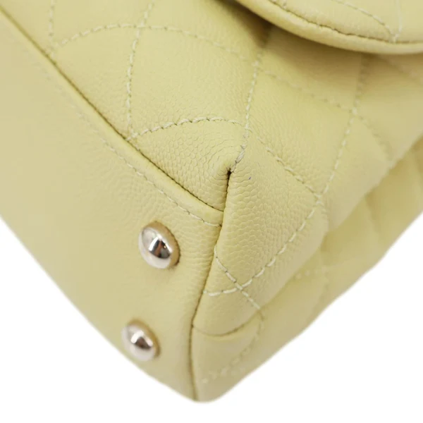 CHANEL Extra Mini Coco Handle Flap Bag Shoulder Bag Yellow
