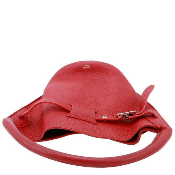 CELINE Nano Big Drummed Leather Bucket Bag Red