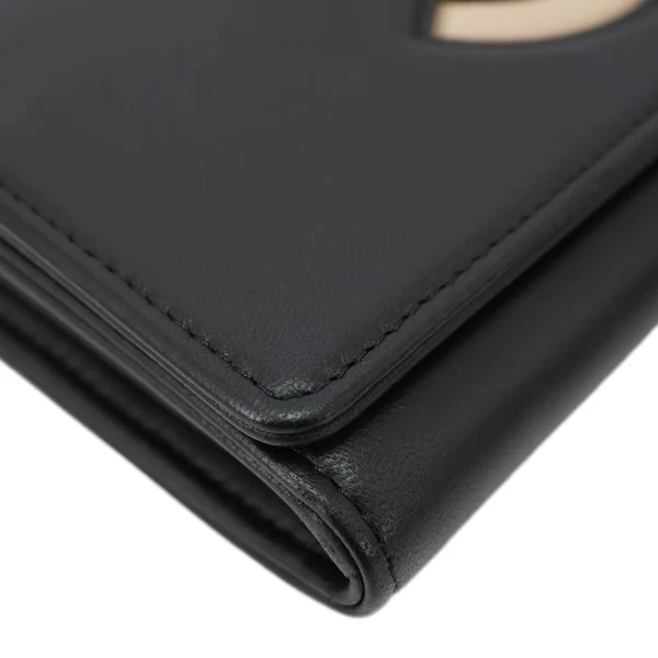 CHANEL CC Logo Quilted Leather Long Wallet Black