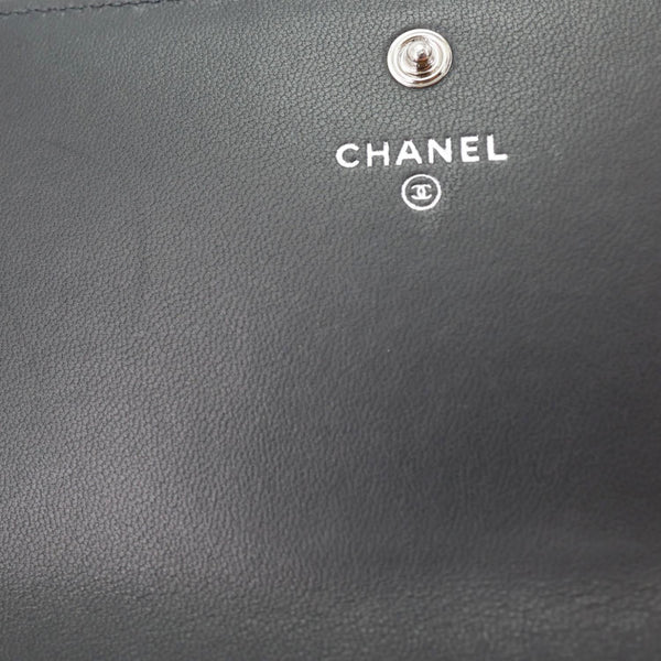 CHANEL CC Logo Quilted Leather Long Wallet Black