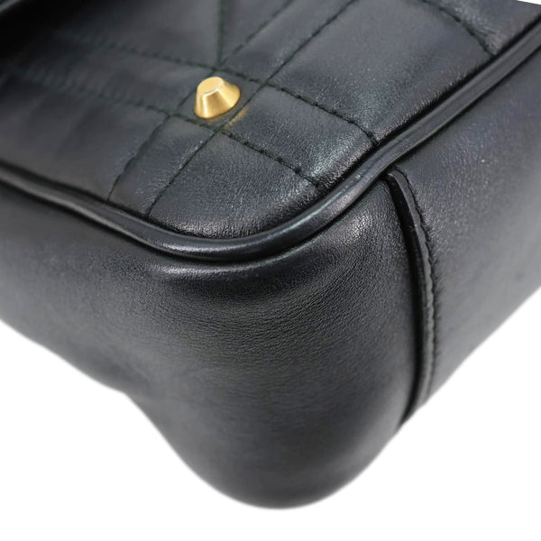 GUCCI GG Marmont Small Pearl Studded Quilted Leather Shoulder Bag Black 443497