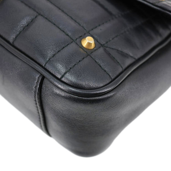 GUCCI GG Marmont Small Pearl Studded Quilted Leather Shoulder Bag Black 443497