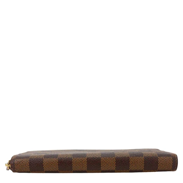 LOUIS VUITTON Clemence Damier Ebene Zippy Wallet Brown