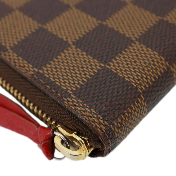 LOUIS VUITTON Clemence Damier Ebene Zippy Wallet Brown