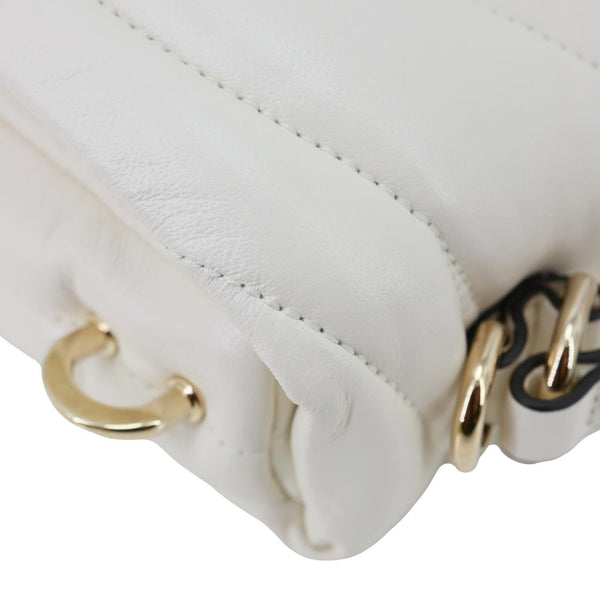 GUCCI GG Milano Mini Leather Top Handle Shoulder Bag Off White 806017