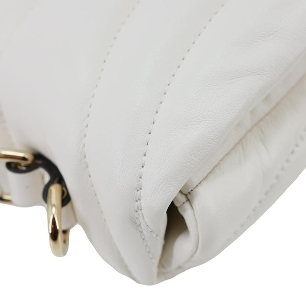 GUCCI GG Milano Mini Leather Top Handle Shoulder Bag Off White 806017