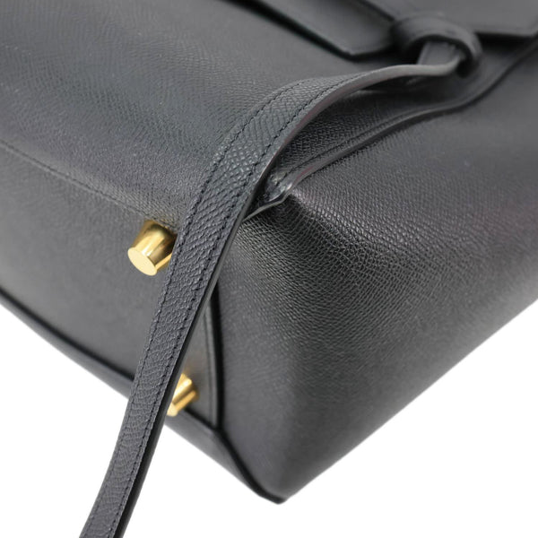 CELINE Belt Grained Calfskin Leather 2Way Shoulder Bag  Black