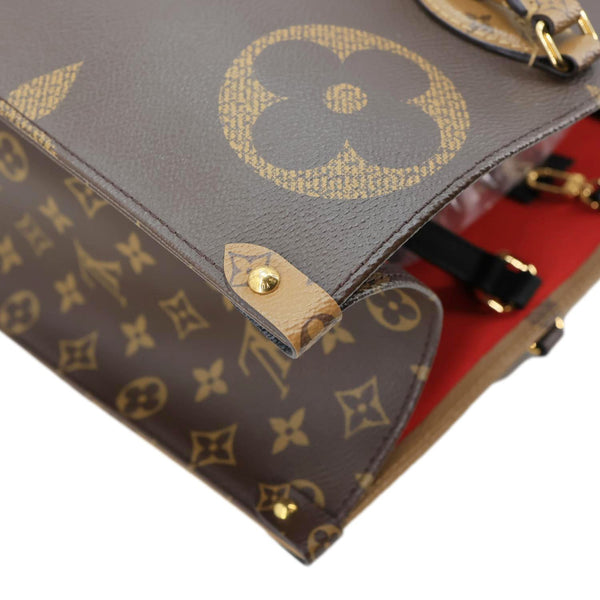 LOUIS VUITTON Onthego GM Reverse Monogram Giant Canvas Shoulder Bag Brown
