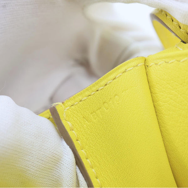 HERMES Halzan 22 Swift Leather Crossbody Bag Yellow