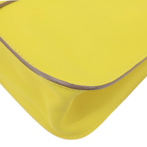 HERMES Halzan 22 Swift Leather Crossbody Bag Yellow