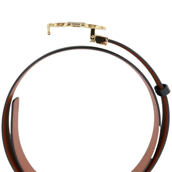 SALVATORE FERRAGAMO Gancini Buckle Reversible Leather Belt Black