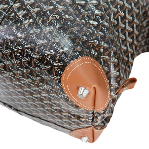GOYARD Bowling 55 Chevron Print Coated Canvas Duffle Bag Brown