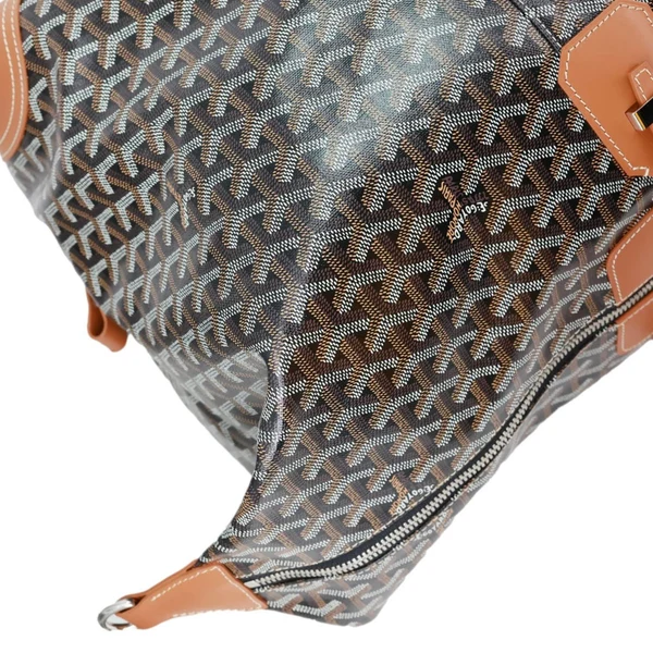 GOYARD Bowling 55 Chevron Print Coated Canvas Duffle Bag Brown