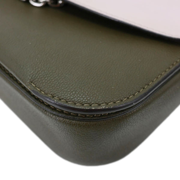 LOUIS VUITTON Very Calfskin Leather Saddle Shoulder Bag Khaki Green