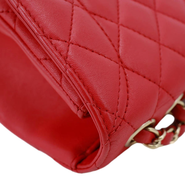 CHANEL Mademoiselle Chic Flap Medium Leather Shoulder Bag Red