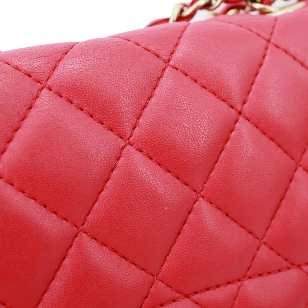 CHANEL Mademoiselle Chic Flap Medium Leather Shoulder Bag Red