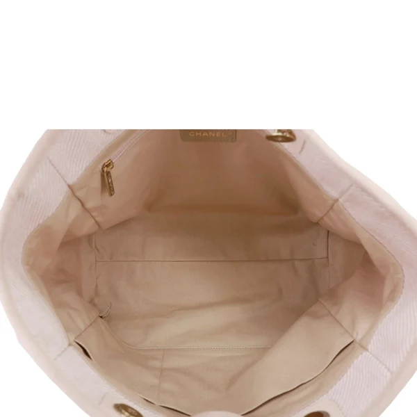 CHANEL Deauville Small Mixed Fibers Canvas Tote Bag Light Pink