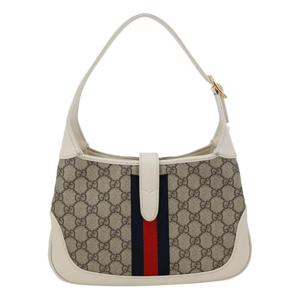 GUCCI Jackie 1961 Small GG Supreme Canvas Hobo Bag Beige 636706