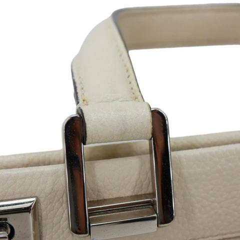 GUCCI Zumi Small Leather Top Handle Satchel Bag Off White 569712