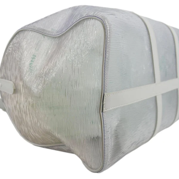 LOUIS VUITTON Wavy Keepall 50 Bandouliere Transparent Epi PVC Travel Bag White