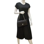 CHANEL Classic Medium Double Flap Patent Leather Shoulder Bag Black