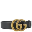 GUCCI GG Buckle Marmont Thin Leather Belt Black