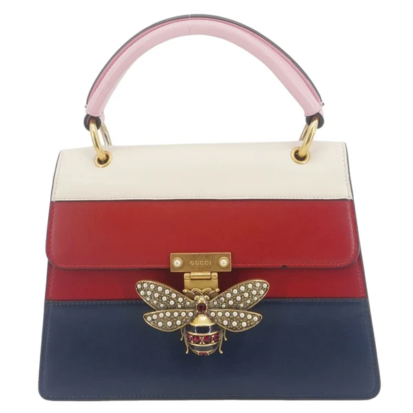 GUCCI Queen Margaret Bee Blind For Love Leather Shoulder Bag Multicolor 476541