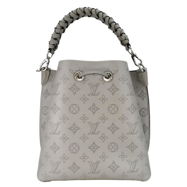 LOUIS VUITTON Muria Mahina Perforated Leather Shoulder Bag Silver