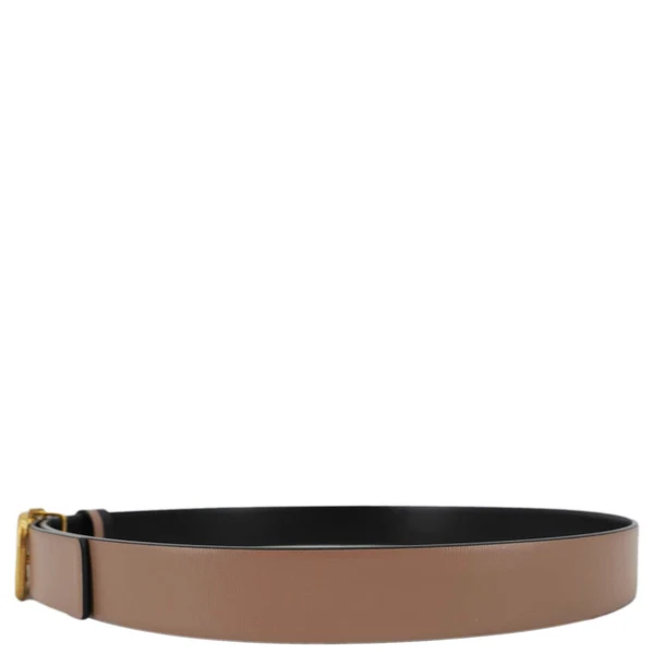VALENTINO Garavani VLogo Signature Leather Reversible Belt Beige