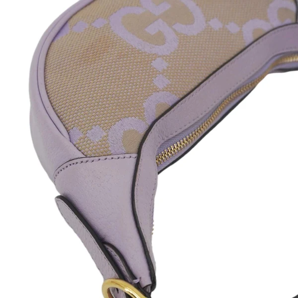 GUCCI Ophidia Half Moon Mini GG Canvas Hobo Bag Light Purple 658551