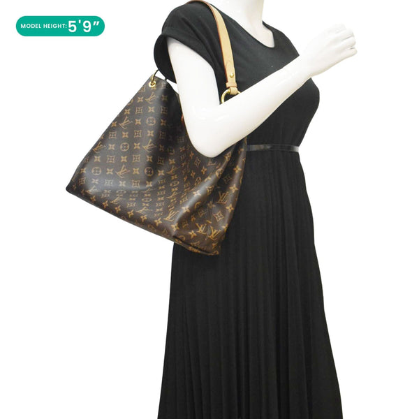 LOUIS VUITTON Graceful MM Monogram Canvas Shoulder Bag Brown